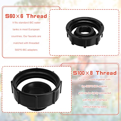 IBC Tank Fittings IBC Adapter Connector 3/4" IBC Connector Leakproof IBC Tank Valve Detachable IBC Water Tank Adapter Valve Fitting Parts for S60X6/S100x8 IBC Water Storage Tank or Hose Connector - Image 3