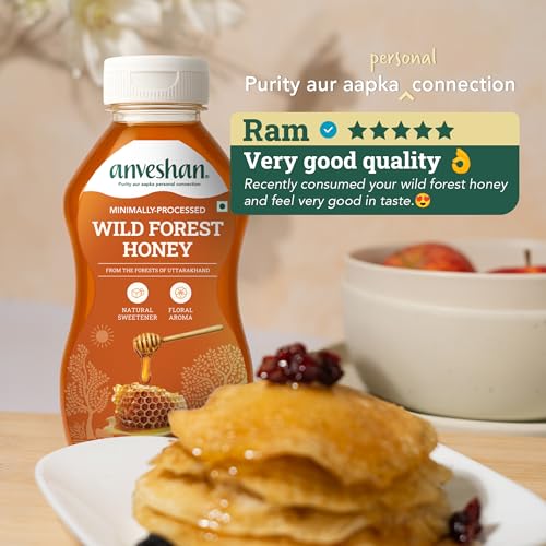 Image of Anveshan WILD FOREST HONEY (SQUEEZY) - 275g | Minimally Processed | Easy to Use| 100% Pure and Natural| Raw, Unprocessed & Unpasteurized Honey | Good for Heart Health (Pack of 3)