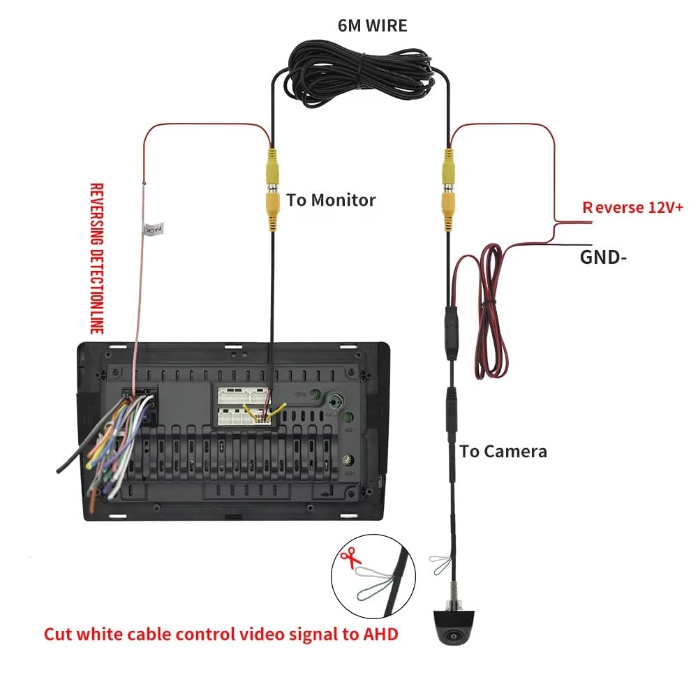 Cámara Trasera Camara Cámara Visión Trasera para Coche con Asistencia Estacionamiento 12 V Marcha Atrás Ojo Visión Nocturna CCD HD Ángulo 170 Grados Automática