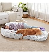 WROS Human Dog Bed, 72"x43"x10" Dog Beds for Large Dogs, Foldable Plush Washable Dog Bed for Peop...