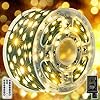 Ollny 198 FT 600 LED Outdoor Waterproof Plug in Christmas Tree Lights with 8 Modes Remote Timer, String Lights for House Yard Outside Indoor Xmas Decorations Warm White