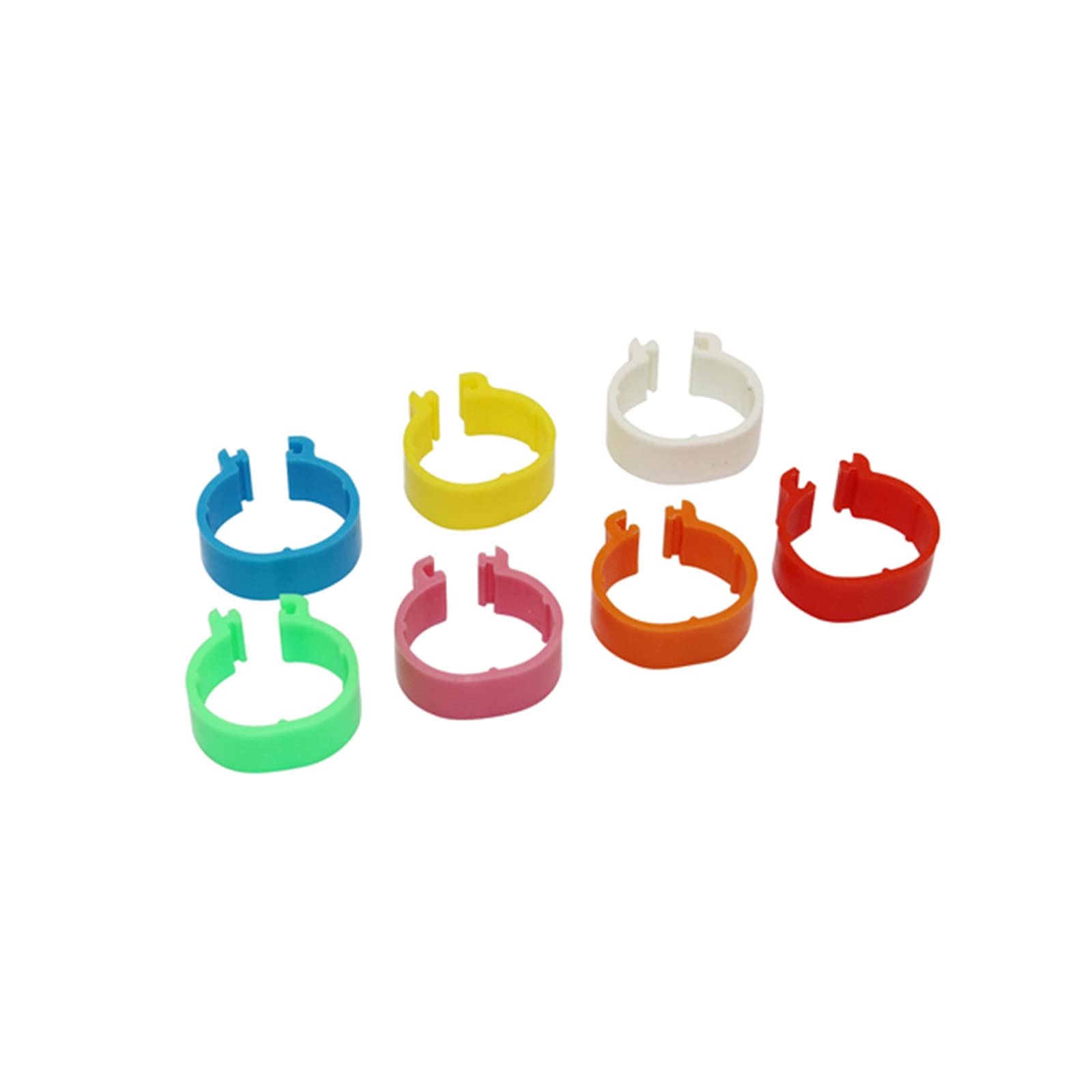 Anelli per zampe di pollame, Anelli for cosce di pollo in plastica Fascette identificative for pollame 200 pezzi Fibbia tipo aperto multicolore da 16 mm