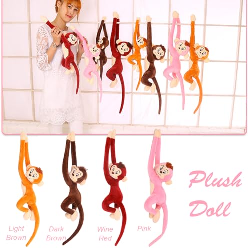 Fogukier 65cm Plüschtier AFFE Süßer Langarmiger AFFE Hängende Stofftier, Kindersicheres Kuscheltier Äffchen, Hanging Monkey Plüsch Spielzeug Für Kinder Mädchen Und Junge-n