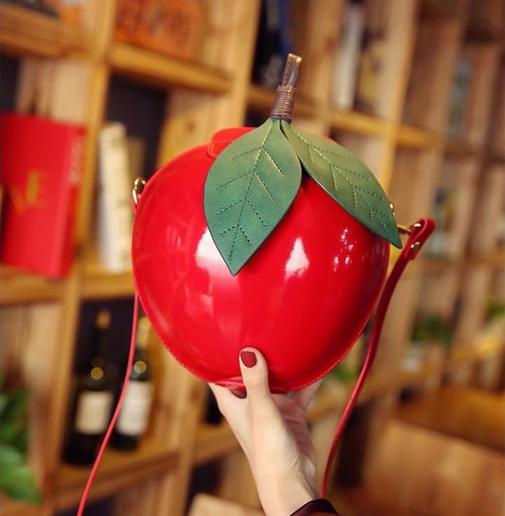 Apple Shape Shoulder Handbag PU Leather | Funny Cute Crossbody Purse, Lightweight Apple Bag for Women, Fashion Daily Use Gift Idea for Girls and Teens - Image 3