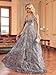 Sleeveless Glitter Sequined Womens Long Formal Gown Aline Prom Dress for Anchorwoman Floor Length Evening Dress Grey L