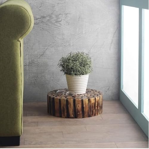Unique Arts Wooden Round Handmade Small Stool for Sitting - Living Room, Office, Balcony Decor, Home Furniture - Pot Storage, 94 cm
