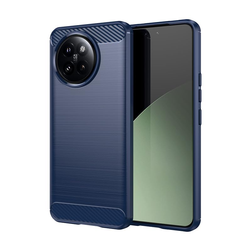Image of Hybrid Carbon Fiber Back Case for Xiaomi 14 Civi 5G (Blue)