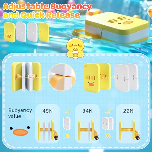 Sportneer Back Board for Kids: Swimming Training Belt Swim Trainer with Adjustable Belt & Layers Thicken Foam Training Board for Children Swimming Beginners Lemon Yellow by Sportneer - Used condition - Image 2
