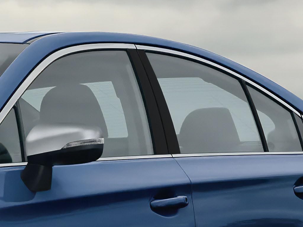 Rvinyl Pillar Post Pre Cut Window Trim Kits in Gloss Black Compatible with Subaru Legacy 2015-2019 - Adhesive Backs