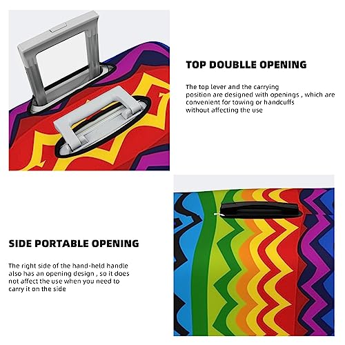 Luggage Cover Gay Pride Rainbow Pattern Travel Luggage Covers Thicker Elastic Suitcase Cover Dustproof Baggage Cover Scratch-Resistant Suitcase Cover Protector Fit 18-32 Inch Luggage Medium4