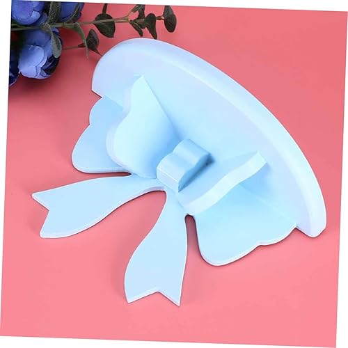 Miniatura 6 de Cabilock Estantes flotantes de madera nórdica Estante de pared Estante de almacenamiento Semicírculo Decoración Holder Niños y Niñas Habitación Azul