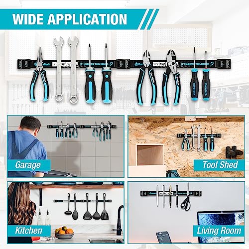 DURATECH-4-Pack-12-Magnetic-Tool-Holder-Strip-Heavy-Duty-Tool-Bar-Magnetic-Space-Saving-Tool-Organizer-with-Mounting-Screws-for-Garage-Workshop-Kitchen