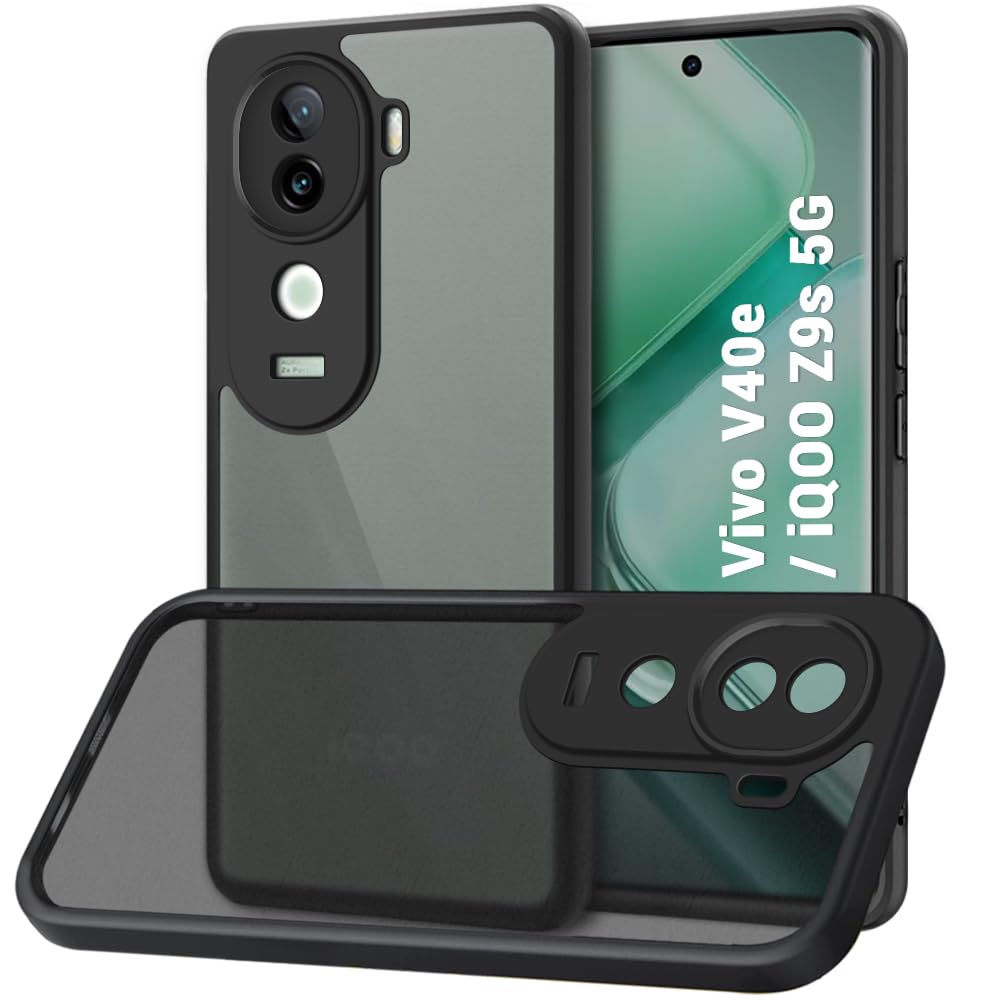 TheGiftKart Ultra-Hybrid Sleek Armor Back Cover Case for Vivo V40e / iQOO Z9s 5G | 360° Protection | Smoke Black Matte Hard Translucent Back Cover for Vivo V40e / iQOO Z9s 5G (PC & TPU, Black Bumper) (B0DF34HJ97) Amazon Price History, Amazon Price Tracker