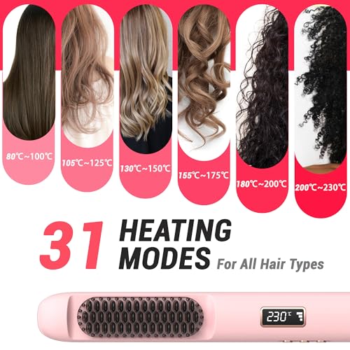 Plancha de pelo 2 en 1 con peine, 30+ temperaturas miniatura 5