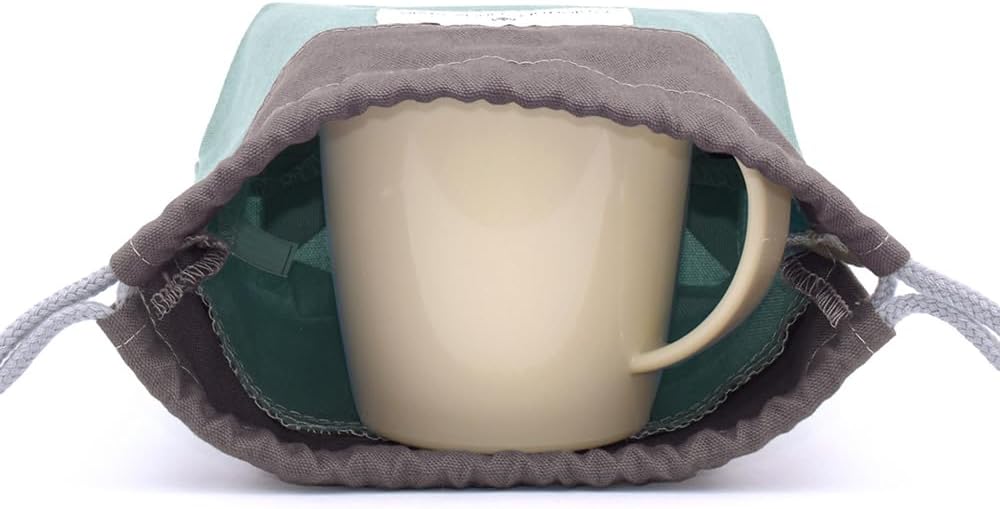 COLORFUL CANDY STYLE N3587100-NVL2607 Drawstring Bag, Small, Cup Bag, Dull Plain, Dull Turquoise, Name Sticker + Pocket Tissue Pouch, Boys, Drawstring Bag for Kids, Elementary School, Entering