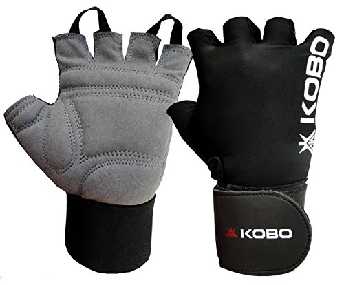 Kobo WTG-09 Gym Gloves with Wrist Support, Medium (Black)