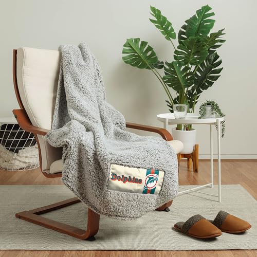 Couverture NFL Sherpa FOCO avec grand logo couverture unisexe pour adulte et enfant de 150 x 180 cm