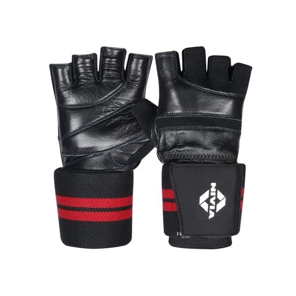Nivia Wristlock Weightlifting Gloves -Genuine Leather with 3" Designed for Weight Lifting/Fitness & Gym/Hook and Loop Closure for Tight Firm Fit (Small) - Black (B0BHWFPYT9) Amazon Price History, Amazon Price Tracker