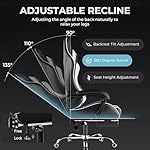 GTPLAYER Gaming Chair, Computer Chair with Footrest and Lumbar Support, Height Adjustable Game Chair with 360°-Swivel Seat and Headrest and for Office or Gaming (White) - Image 5