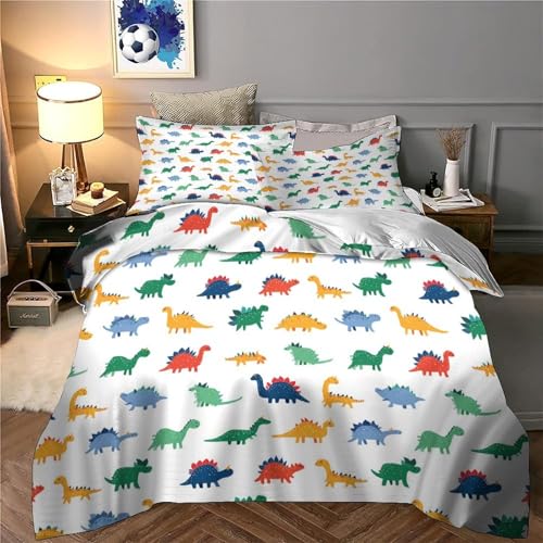 Housse de couette dinosaure 3D en microfibre douce pour lit enfant - 6