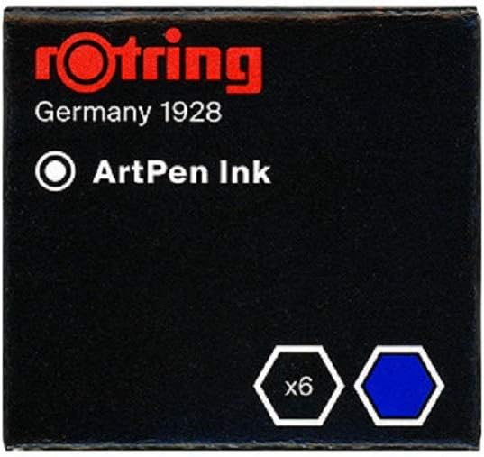 Rotring Artpen Ink Cartridge Refills Blue (box Of 6