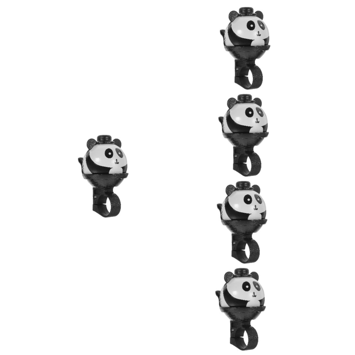 Abaodam 5 Pièces Cloche de Vélo Cartoon Portable pour Garçon Fille Accessoire Pratique pour Vélos et Trottinettes Design Mignon Noir et Blanc Panda