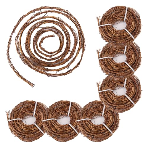 Geytetqi 7 PCS 15 FT Natural Grapevine Wreaths, Grapevine Twig, Vine Branch Wreath for DIY Crafts and Christmas Decorations, Ideal for Wedding Decor(Total 105 FT)