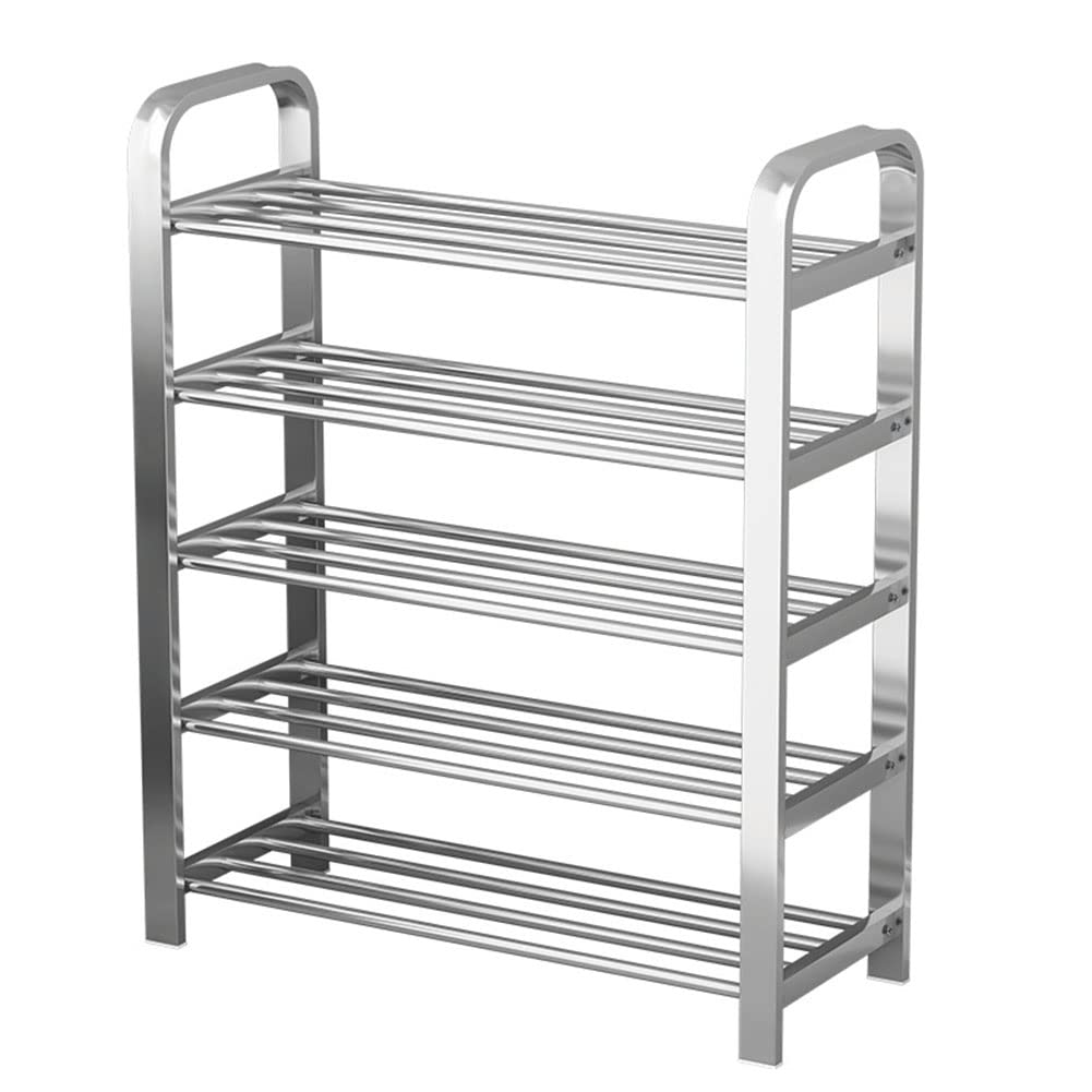 Étagère à chaussures en acier inoxydable robuste pour maison et chambre