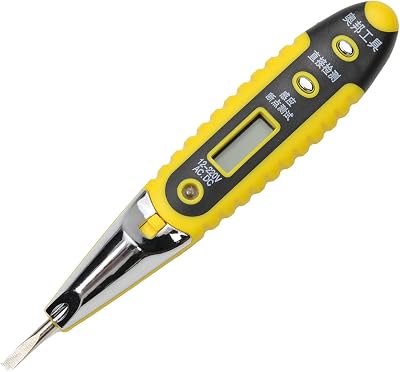 Fielect Test Screwdriver, Voltage Detector Pen Light Circuit Tester Electric Test Pen Screwdriver AC/DC 12-220V Contact Induction LED with Light 1pcs