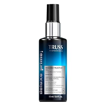 TRUSS Deluxe Prime Reconstructive Hair Oil, Split End Repair, 2 fl oz | Damaged hair treatment with heat protection and frizz control. Seals cuticle for added strength and softness.