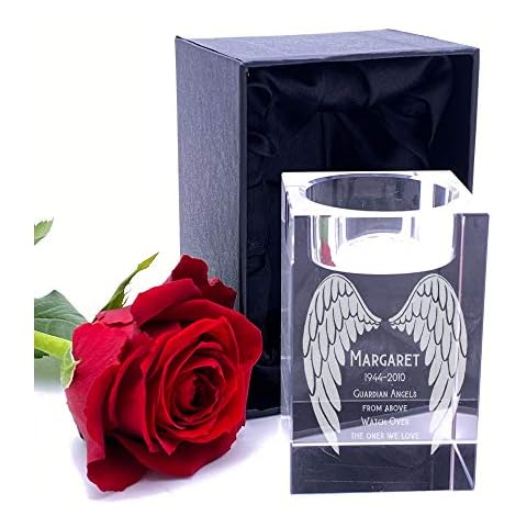 Personalised Crystal Glass Memorial Tea Light Holder Cover