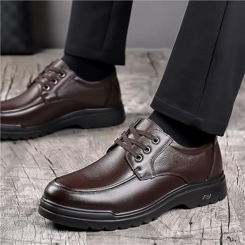 Men's Business Casual Dress Shoes Autumn Lace Up Dad Shoes Comfortable Middle Aged Casual Footwear3