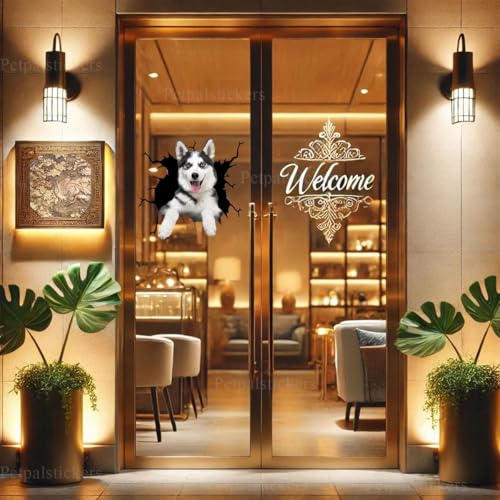Image of Vinyl Dog Stickers: Car Decals for Women - Husky Dog Gift