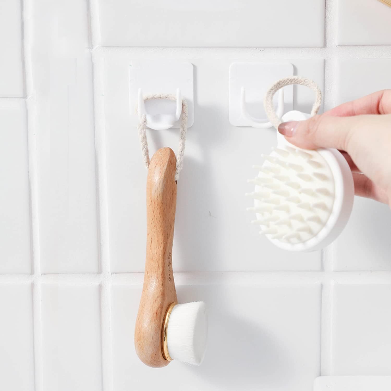 Adhesive Shower Curtain Rod Holder, 2 Piece Curtain Rod Bracket No Drilling, Multifunction U Shape ABS Plastic Shower Rod Retainer for Bathroom Bedroom (Shower Curtain Rod Not Included) : Home & Kitchen