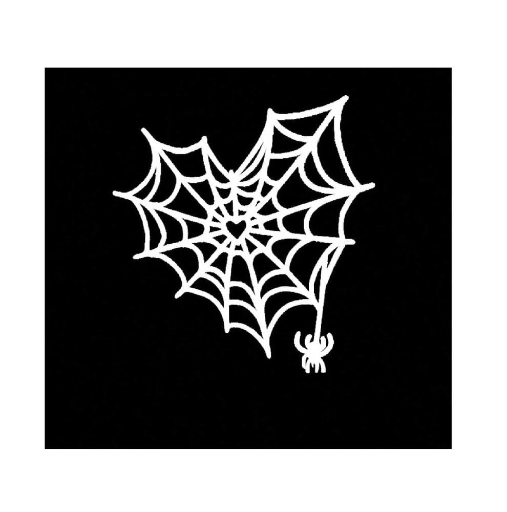 Spider Web Decal Stickers for Cars Laptops Cups Car Window Permanent(White)
