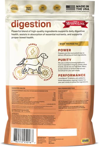 The Missing Link Digestion Superfood Supplement Powder For Dogs & Cats - Fiber, 7-Probiotic Blend + Chicory Root Prebiotic, Ginger, Chamomile - Supports Daily Digestive & Bowel Health - 1Lb #TOP3