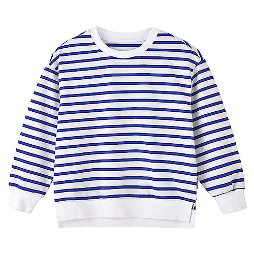 Kids Boys Girls Striped Sweatshirts Long Sleeve Crewneck Pullover Tops Toddler Baby Casual Blouse Fall Winter Clothes