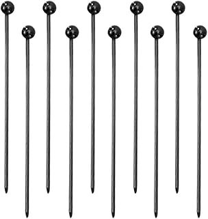 Martini Picks Reusable Cocktail Skewers for Cheeses Olives Appetizers Fruit Bloody Mary Skewers Sandwiches Picks Home Kitchen Bar Decor 10 pieces (Gun Black)