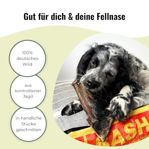 GOOPSI Rehrippen Hund getrocknet 2 x 300g gestückelt - Natur Kauartikel Hund unbehandelt mit Fleischresten - Kauspaß für Hunde - aus Deutschland