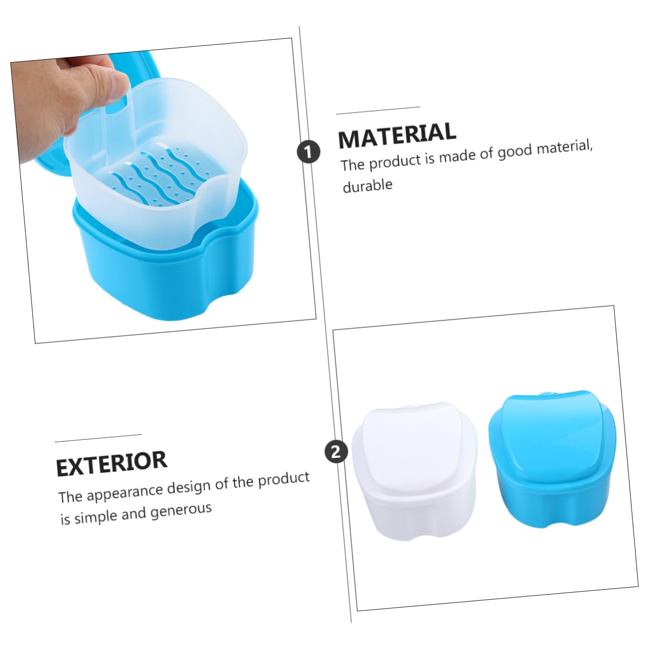 FRCOLOR 8pezzi Scatola Per Apparecchi Dentali Contenitore Pratico e Sicuro Per Denti Finti Custodia Per Retainer Design Elegante e Facile Da Usare Per Uso Quotidiano e Occasioni Speciali