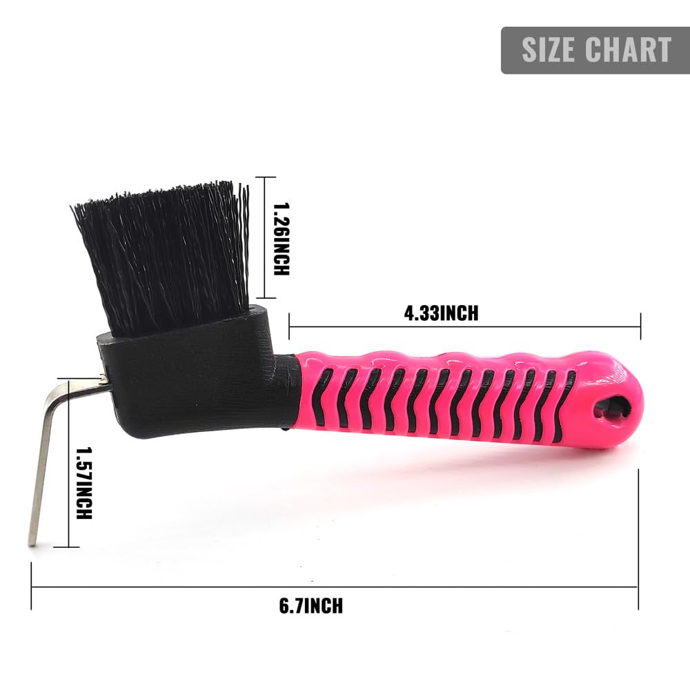 KURSHOW Horse Grooming Tool - Hoof Brush with Stiff Bristled Bristles and Soft Rubber Handle, Efficiently Cleans Horse Hooves and Doubles as a Mud Remover for Boots, Random Color 4PCS - image 3