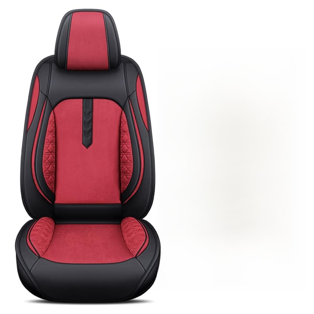 Autositzbezüge Sitzbezüge Auto Universal Set Für 5-sitzer-Fahrzeuge Pu Leder Wasserdicht Atmungsaktiv Limousine Kombi Autositzschoner Auto Zubehör Innenraum Sitzschoner,Rot,Standard