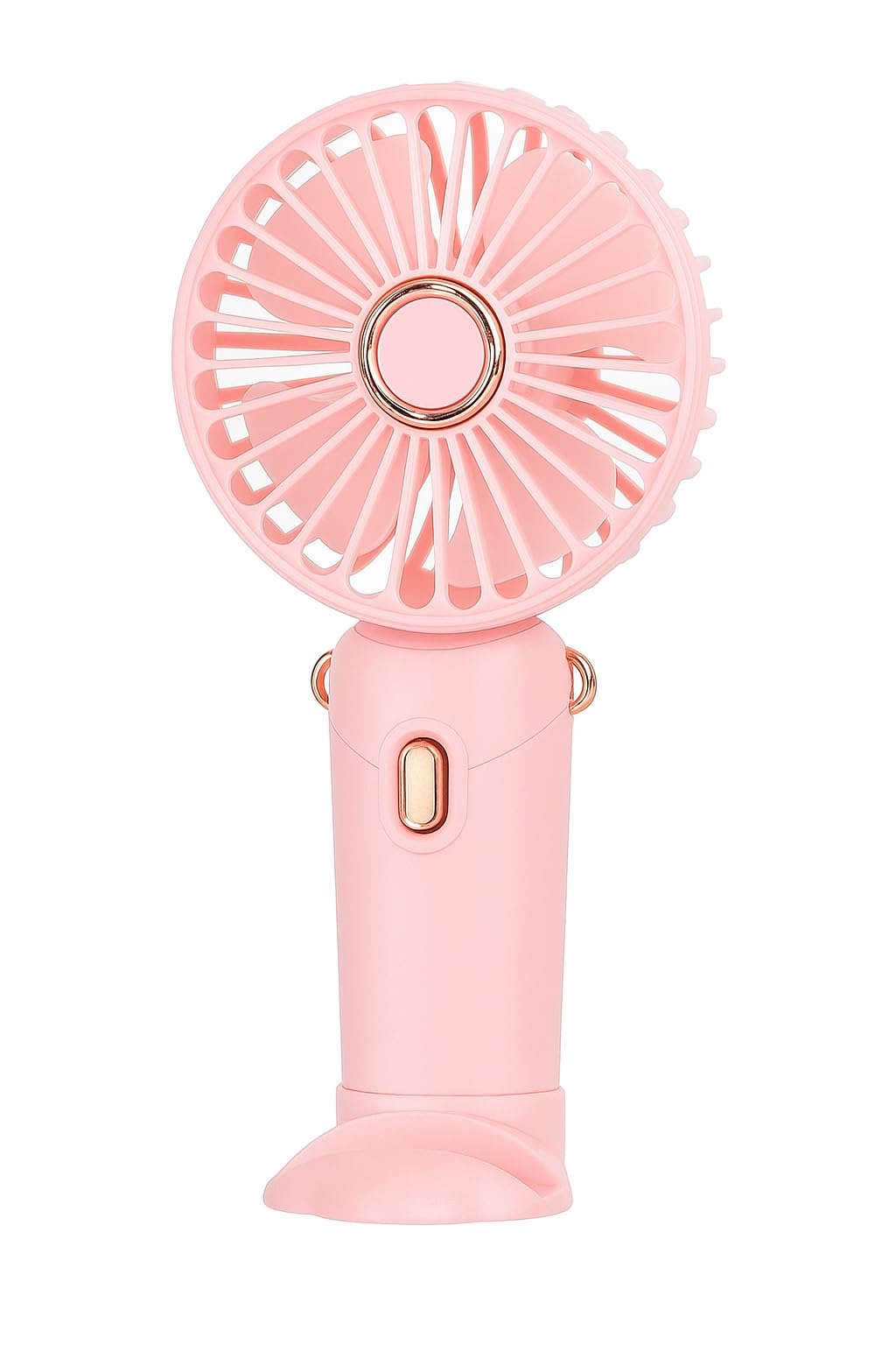 Hand Held Fan,Portable Handheld USB Rechargeable Fans with 5 Speeds,Battery Operated Mini Fan Foldable Desk Desktop Fans with LED Display for Home Office Bedroom Outdoor Travel (Pink)