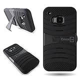HTC One M9 Case, CoverON® (Black) Kickstand Hybrid, [Impact Shield] [Tough Full Body] [Shockproof] Titan Armor Series Drop Protection Phone Cover for HTC One M9