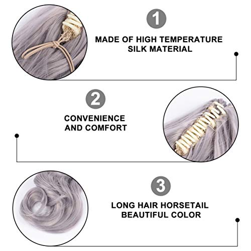 PIXNOR Clipe de Extensão de Rabo de Cavalo Rabo de Cavalo Longo Garra Rabo de Cavalo Ondulado Cabelo
