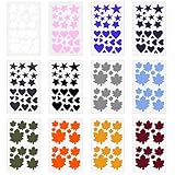 VIDSTW 12 Pezzi Toppe di Riparazione per Piumini Nylon Toppe Adesive per Piumini Colorato Patch Riparazione Piumino Autoadesivo Stella Cuore Foglia D'acero per Abbigliamento Pantaloni Zaini