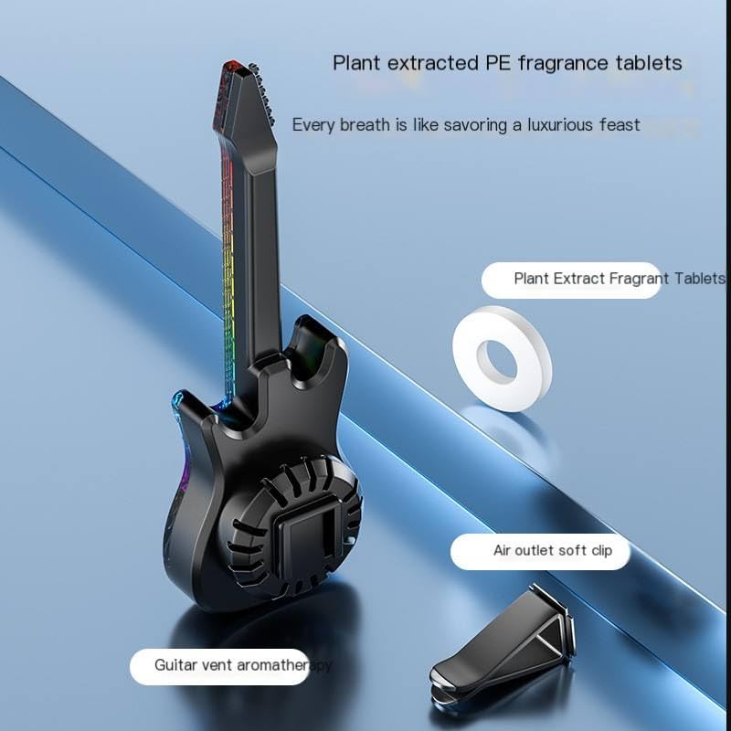 Image of Qawachh Smart LED Car Air Freshener Guitar Shape with Three Adjustable Light Effect, Intelligent Solid Car Aroma, Smart Car Aromatherapy Diffuser,Ultrasonic Atomizer