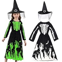 JoyinTcos Kids Halloween Skeleton Costume Grim Reaper Costume, Kids Skeleton Glow in the Dark Set Halloween Costumes