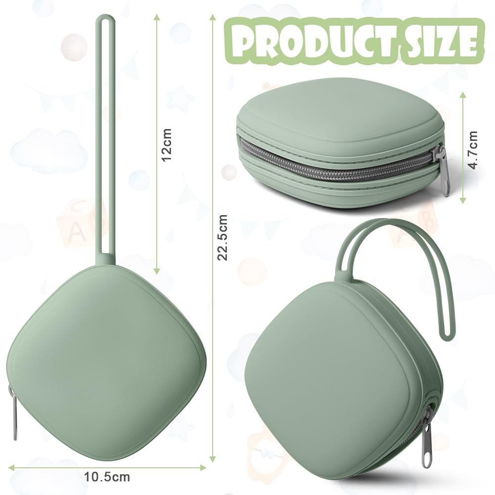 Boite a Sucette Bebe en Silicone Impermeable Sans BPA pour Voyage (Vert)