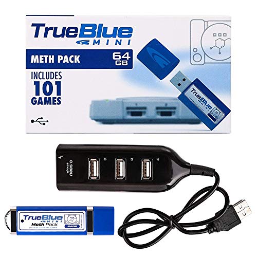Consolas True Blue Mini-Meth Pack 58/101 Juegos 2-Players (32/64 GB) Plug and Play Plug-in para PlayStation Classic Balight